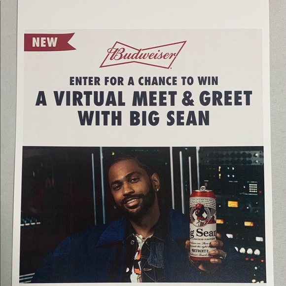 Big Sean 2020 Limited Edition Detroit 2 x Budweiser Empty Can w/ Poster - Picture 2 of 11